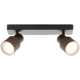 Brilliant Cadiz LED Spotbalken, 2-flammig GU10 10W/5W Warmweiß Schwarz Matt Bronze Gebürstet G01413/76