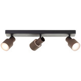 Brilliant Cadiz LED Spotbalken, 3-flammig GU10 10W/5W Warmweiß Schwarz Matt Bronze Gebürstet G01416/76