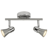 Brilliant Sanny LED Spotrohr, 2-flammig GU10 7W/3W Warmweiß Eisen Chrom G15413/77