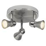 Brilliant Sanny LED Spotrondell, 3-flammig GU10 7W/3W Warmweiß Eisen Chrom G15434/77