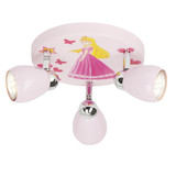 Brilliant Princess LED Spotrondell, 3-flammig GU10 3W/3W Warmweiß Pink G55934/17