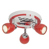 Brilliant Racing LED Spotrondell, 3-flammig GU10 3W/3W Warmweiß Rot Weiß G56134/71