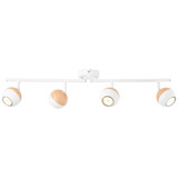 Brilliant Scan LED Spotrohr, 4-flammig, drehbar GU10 3W/3W Warmweiß Weiß Holz Hell G59432/75
