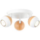 Brilliant Scan LED Spotrondell, 3-flammig GU10 3W/3W Warmweiß Weiß Holz Hell G59434/75