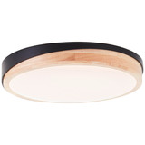 Brilliant Baarlo LED Deckenleuchte 35cm 24W Warmweiß Matt Schwarz Holz FSC® G80845/76