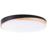 Brilliant Baarlo LED Deckenleuchte 52cm 36W Matt Schwarz Holz FSC®, Nachtlicht, Timer G80846/76