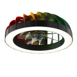 Brilliant Fanora LED Deckenleuchte 46cm mit Ventilator 30W Schwarz Ventilator, Nachtlicht, Timer G81080/06