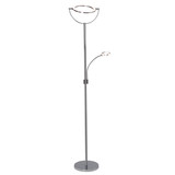 Brilliant Demian LED Deckenfluter mit Lesearm 24W Warmweiß Eisen Chrom G93033/77