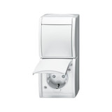 Busch-Jaeger Kombination Schuko Steckdose, mit Wippschalter mit erh. Berührungsschutz 2CKA001684A0331 2601/6/20 EBW-54