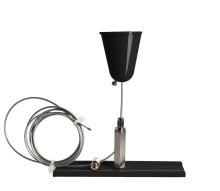 Deko-Light Schienensystem 3-Phasen 230V, D Line Seilabhängungshalter mit Deckenrosette 1,5m schwarz 710050