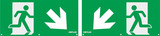Dotlux 5403 Erweitertes Piktogrammset Pfeil diagonal links und rechts unten (2 Stück) für LED-Notleuchte EXITmulti (Artikel 3177)