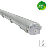 e2 LED Feuchtraum-Wannenleuchte T8 G13 158cm Classic-Power L 24W neutralweiss 4000K IP65 Grau