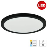 e2 LED Anbaupanel, Deckenleuchte Space R300 24W CCT warm-/neutral-/tageslichtweiss 3000K/4000K/6500K Schwarz Ø30cm