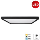 e2 LED Anbaupanel, Deckenleuchte Twice up&down Q420 24W CCT warm-/neutral-/tageslichtweiss 3000K/4000K/6000K IP54 Schwarz 42x42cm