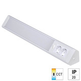 e2 LED Lichtleiste, Unterbauleuchte Corner S 12W CCT warm-/neutral-/tageslichtweiss 3000K/4000K/6500K Weiß Aluminium 59cm