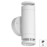 e2 Außenwandleuchte Musica up&down 2-flammig GU10 IP44 Weiß Aluminium 18,5x9cm