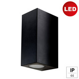 e2 Außenwandleuchte Alcor up&down 2-flammig GU10 IP44 Schwarz 16x9cm