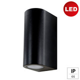 e2 Außenwandleuchte Atika up&down 2-flammig GU10 IP44 Schwarz 16x9cm
