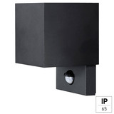 e2 LED Außenwandleuchte Qube up&down 7W CCT warm-/neutral-/tageslichtweiss 3000K/4000K/6000K Bewegungsmelder IP65 Anthrazit Aluminium 15x10cm