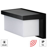 e2 LED Solar-Außenwandleuchte Salm 2,5W neutralweiss 4000K Bewegungsmelder IP54 Schwarz 20x11cm