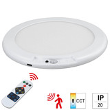 e2 LED Akku-Leuchte BL1 3W CCT warm-/neutral-/tageslichtweiss 3000K/4000K/6500K Bewegungsmelder Fernbedienung Akku Weiß Ø19cm