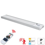e2 LED Akku-Leuchte BL2 1,5W CCT warm-/neutral-/tageslichtweiss 3000K/4000K/6500K Bewegungsmelder Fernbedienung Akku Weiß Aluminium 37x4cm