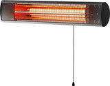 e2 Infrarotheizungen, Infrarot-Heizstrahler Wall 1500W Zugschalter IP65 Schwarz 44,5x17cm