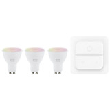 Eglo LED Spot, Strahler-Lampe Smart GU10 dimmbar 4,9W 420lm RGB CCT warm-/tageslichtweiss 2700-6500K Zigbee Opal 3er Pack 110417
