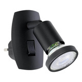 Eglo LED Steckdosenspot Parrini GU10 4,5W warmweiss 3000K Schwarz Stahl 10x7cm 300911