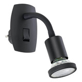 Eglo LED Steckdosenspot Parrini GU10 4,5W warmweiss 3000K Schwarz Stahl 10x7cm 300913