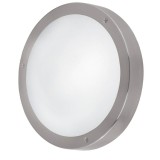 Eglo 32371 VENTO 2 LED Außen-Wand- / Deckenleuchte 11W Sensor Ø285mm Edelstahl Weiss Warmweiss IP44
