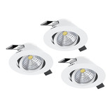 Eglo LED Einbauspot Saliceto 3-flammig dimmbar 3x 6,4W neutralweiss 4000K Weiss Aluminium Ø9cm 33391