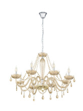 Eglo 39093 Basilano Hängeleuchte 8XE14 chrom cognac