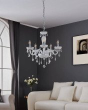 Eglo 39113 CARPENTO E14 5-fach Hängeleuchte Ø590mm Chrom Weiss