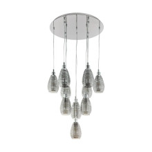 EGLO 39506 SIRACUSA Hängeleuchte schwarz-transparent 10xE27