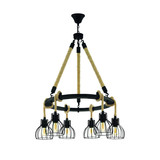 Eglo Pendelleuchte Rampside 6-flammig E27 Schwarz Stahl Ø76cm 43194