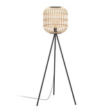 Eglo Stehleuchte Bordesley E27 Schwarz Natur Stahl Holz 139cm 43219