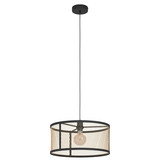 Eglo Pendelleuchte Dellow E27 Schwarz Messing Stahl Ø45cm 43604