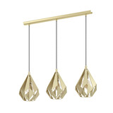 Eglo Pendelleuchte Carlton 3-flammig E27 Goldfarben Stahl 80,5x20,5cm 43909