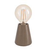 Eglo Tischleuchte Asby E27 Dunkelbraun Holz Ø8,5cm 44015