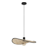 Eglo Pendelleuchte Marywell E27 Schwarz Braun Stahl Holz 50x34,5cm 44044