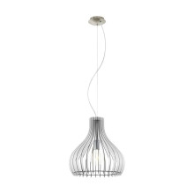 Eglo 61915 TINDORI E27 Hängeleuchte Ø380mm Nickel-Matt Weiss