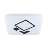 Eglo 75645 ESPARTACO LED Wand-/Deckenleuchte 4x1,45W+4x2,9W 385x385mm Weiss Schwarz Steuerbare Lichtfarbe Dimmbar