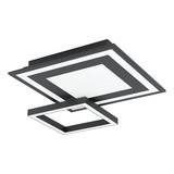 Eglo LED Deckenleuchte Savatarila-Z Smart dimmbar 21,6W RGB CCT warm-/tageslichtweiss 2700-6500K Zigbee Schwarz Stahl 45x45cm 900025