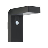 Eglo LED Solar-Wandleuchte Baracconi 18-flammig 18x 0,2W Bewegungsmelder IP44 Schwarz Transparent Aluminium mit Sensor 20x9cm 900245