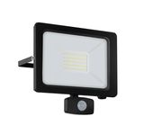 Eglo 900257 FAEDO 3 LED Außen-Wand-/Deckenleuchte 102W Sensor Schwarz Tageslichtweiss IP44