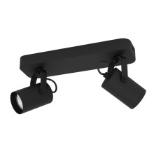 Eglo 900332 SOREGO LED GU10 2-fach Deckenleuchte 2x3W 280x100mm Schwarz