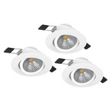 Eglo LED Einbauspot Saliceto 3-flammig dimmbar 3x 4,8W warmweiss 2700K Weiss Aluminium Ø9cm 900745