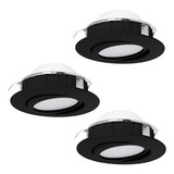 Eglo LED Einbauspot Pineda 3-flammig dimmbar 3x 5,5W warmweiss 3000K Schwarz Ø8cm 900749