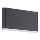 Eglo LED Außen-Wandleuchte Grutti 2-flammig 2x 5,8W CCT warm-/neutral-/tageslichtweiss 3000/4000/6500K IP65 Anthrazit Transparent Aluminium 17,5x9cm 901026